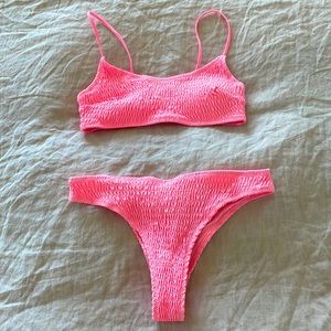 H&M Neon Pink Bikini Set. Like Hunza G.